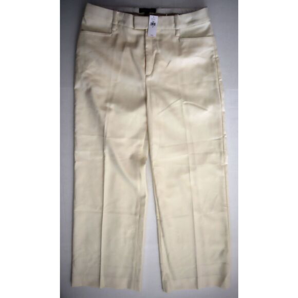Banana Republic 746688 Women's Sz 10 Cream Lido Wide-Leg Italian Wool Pants - Picture 1 of 14